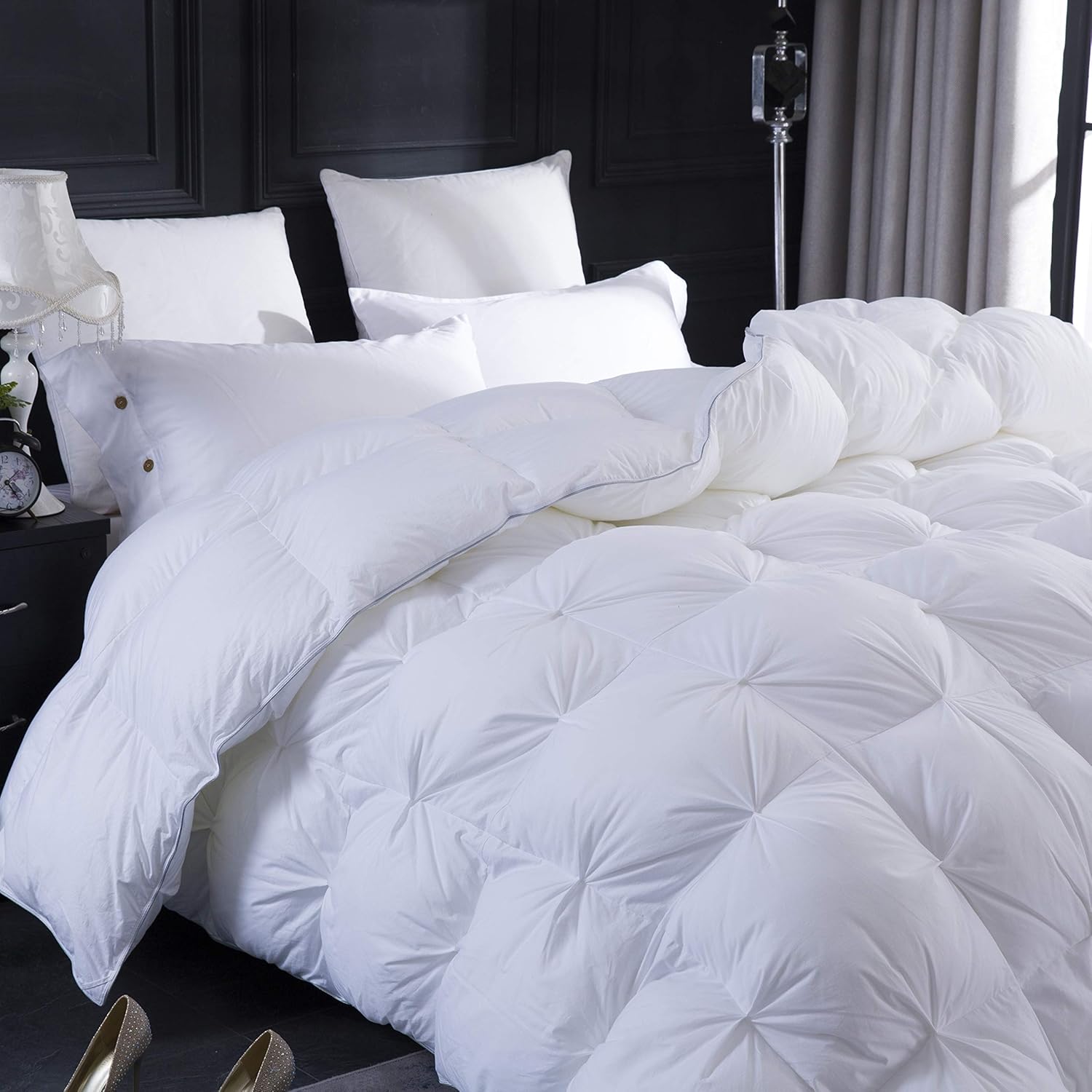 LESNNCIER Full/Queen Size Goose Down Comforter, 100% Egyptian Cotton Cover,Goose Down Duvet for All Season - 800 Fill Power(Queen Size) : Home & Kitchen