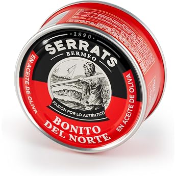 CONSERVAS SERRATS - White Tuna from the Cantabrian Sea in Olive Oil - 12 Cans x 250g Total 3000g - Handmade Since 1890 - Gluten Free - Rich in Omega 3 - Premium