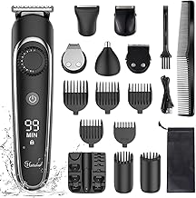 Hatteker Beard Trimmer Hair Clipper Hair Trimmer Grooming Kits Electric Shaver Razor for Men Mustache Nose Ear Body Precision Trimmer Groomer Multigroom IPX7 Waterproof Cordless Rechargeable 6 in 1