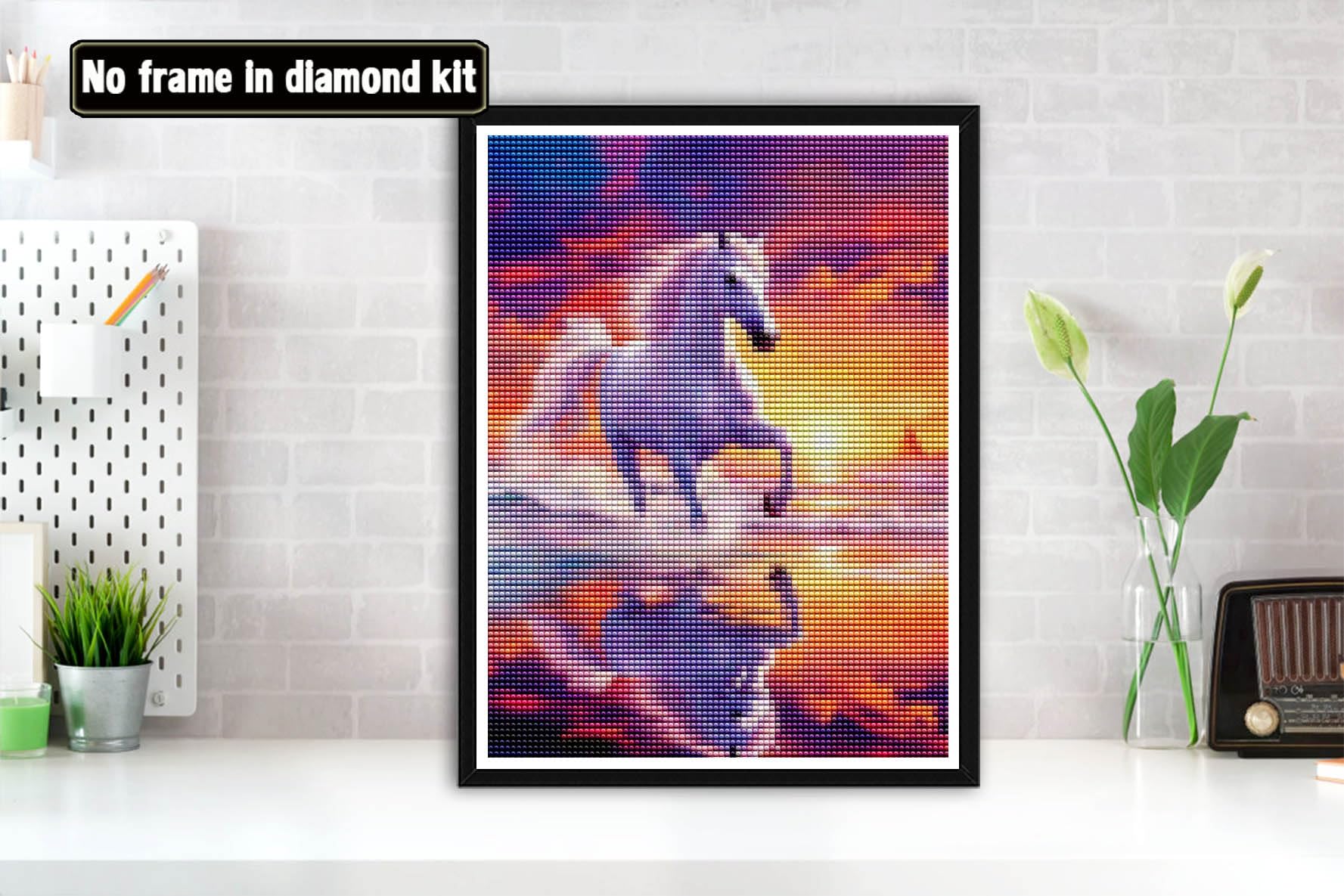 Bimkole DIY 5D Diamond Painting Kit Completo Fai da Te Cavallo, Animale Girasole Pittura Diamante Punto Croce Strass Arte E Creazione Di Mosaico Decorazione Murale Artigianale 30x40 cm