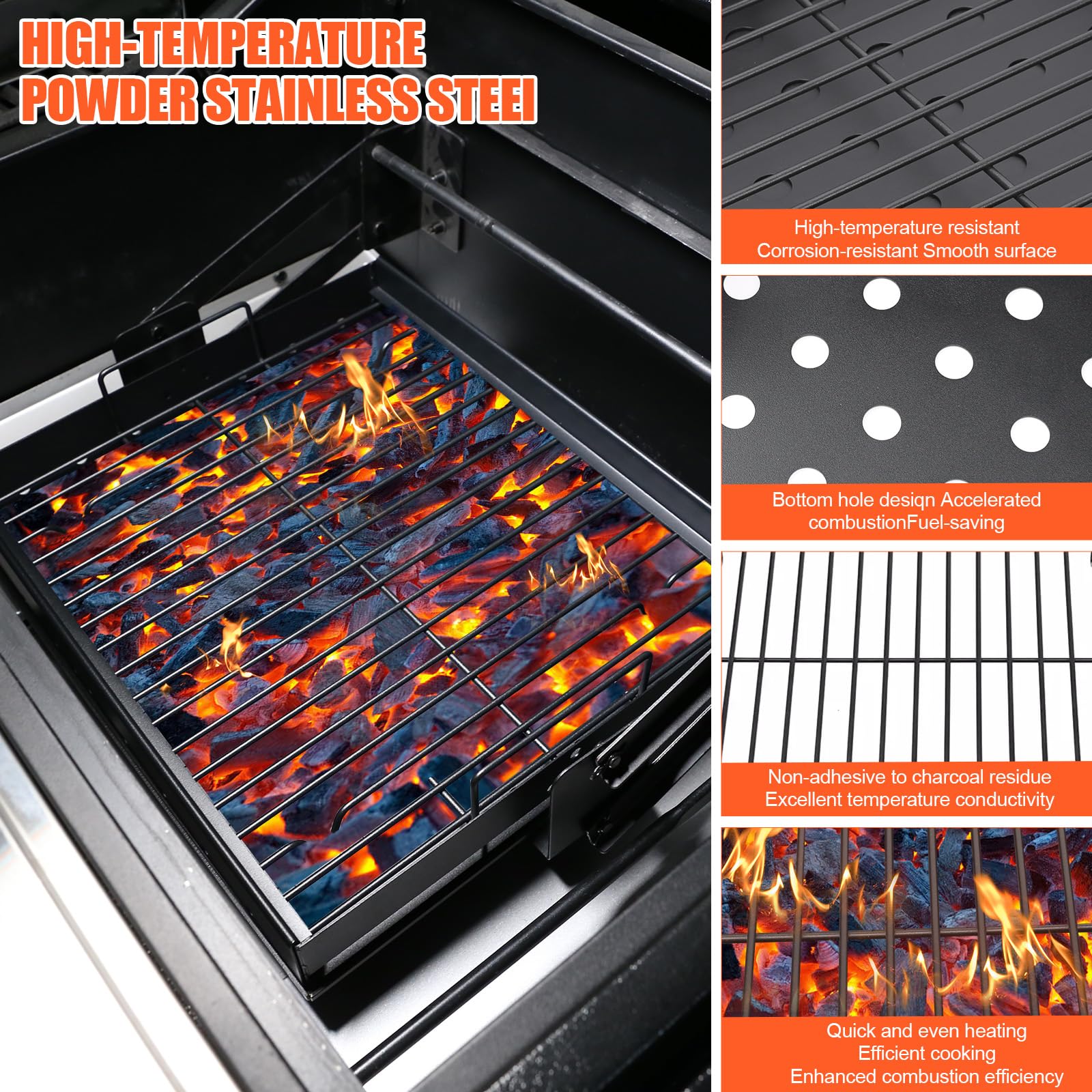 Gietijzeren grillrooster - 2 stuks - geëmailleerd - gasgrill en