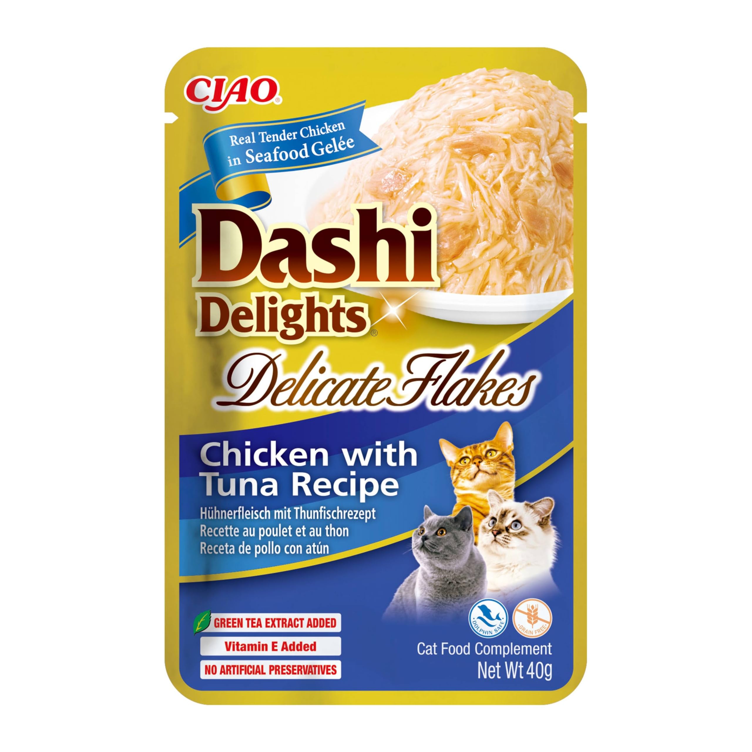 DASHI Delights Cat Delicate Flakes Busta Multipack 12X40G POLLO CON TONNO