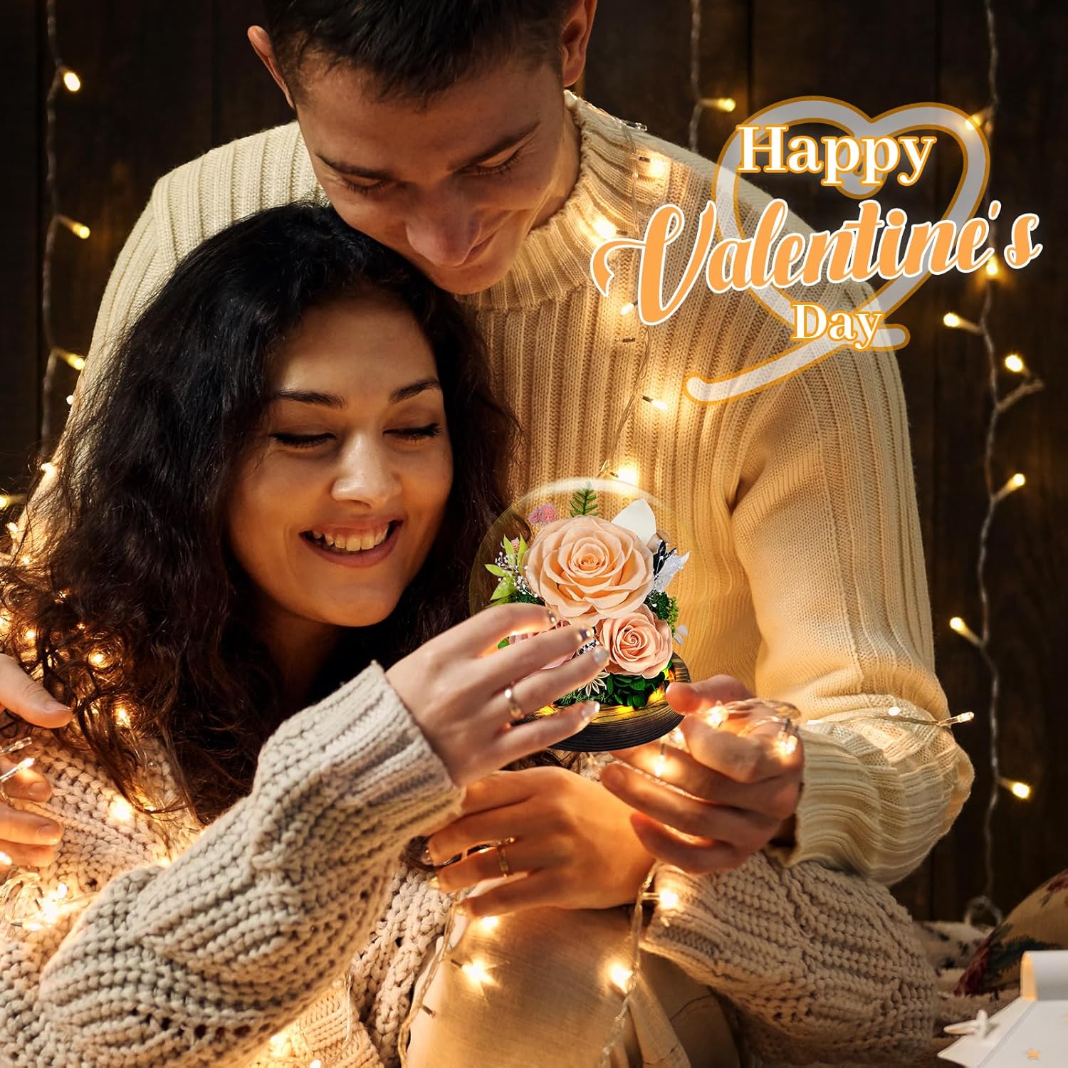 Preserved Roses Forever Flowers in Glass - Birthday Gifts for Women Mom, Real Flowers for Delivery Prime | Rose Gift for Grandma Wife Sister Friend (Mix Champagne) - Image 7