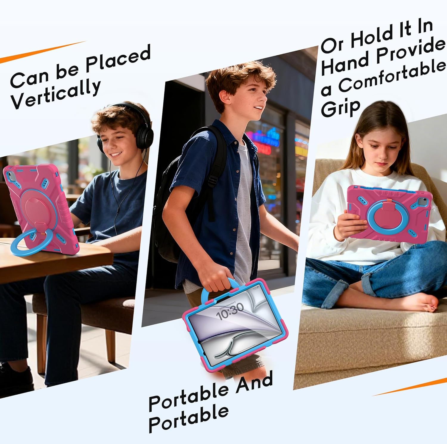 Pepkoo for iPad Air 11 Inch Case Models 2025 (M3) and 2024(M2), The Perfect Case for a Kid's iPad, Light and Anti-Fall Design of Tooling-Grade Material with Excellent Breathability.