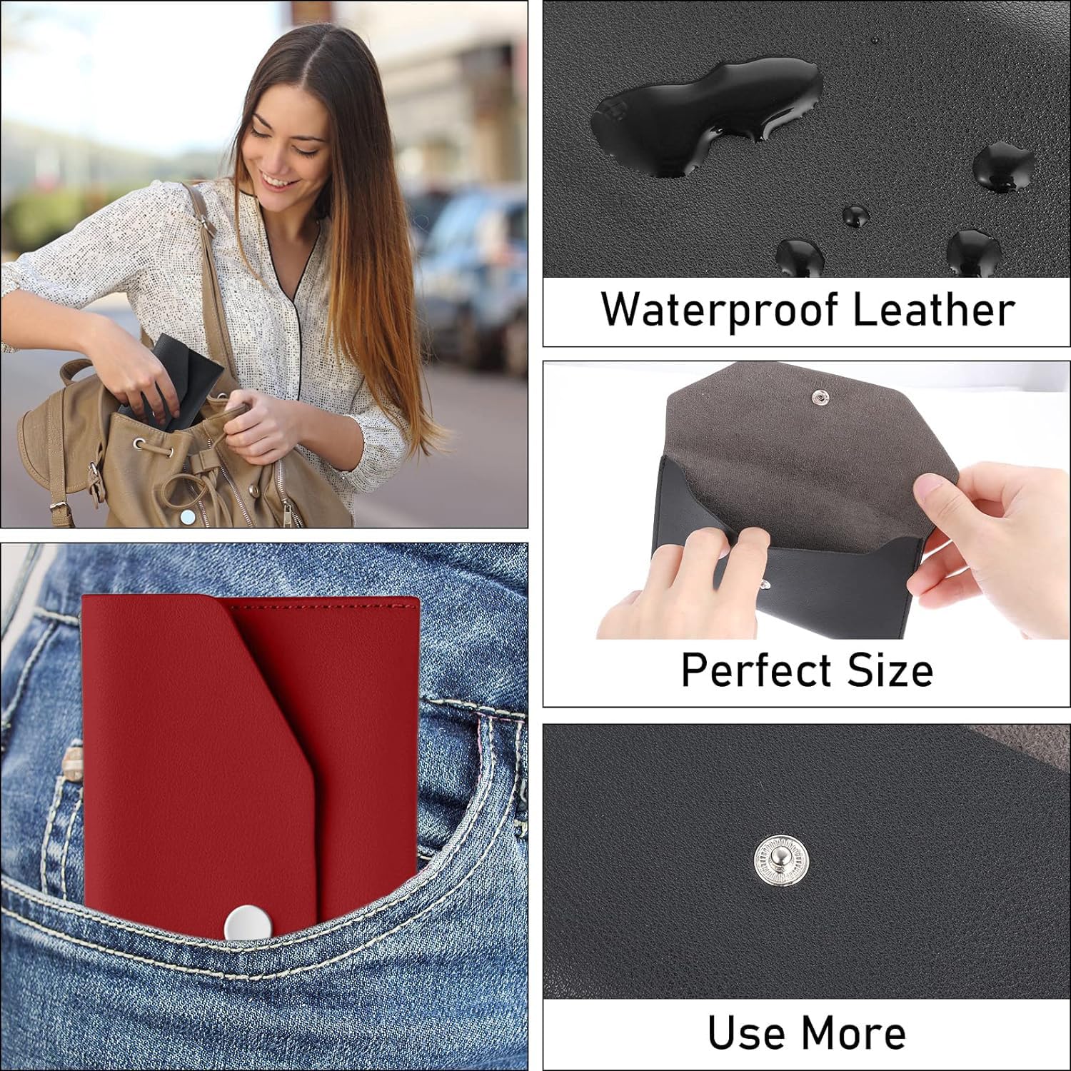 2-Pack Premium PU Leather Budget Organizers, Slim Money Envelopes for Cash/Coins - Image 4