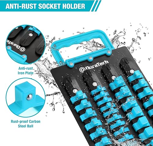 Miniatura 5 de WORKPRO Juego de llaves de impacto de 12" con organizador de enchufes DURATECH