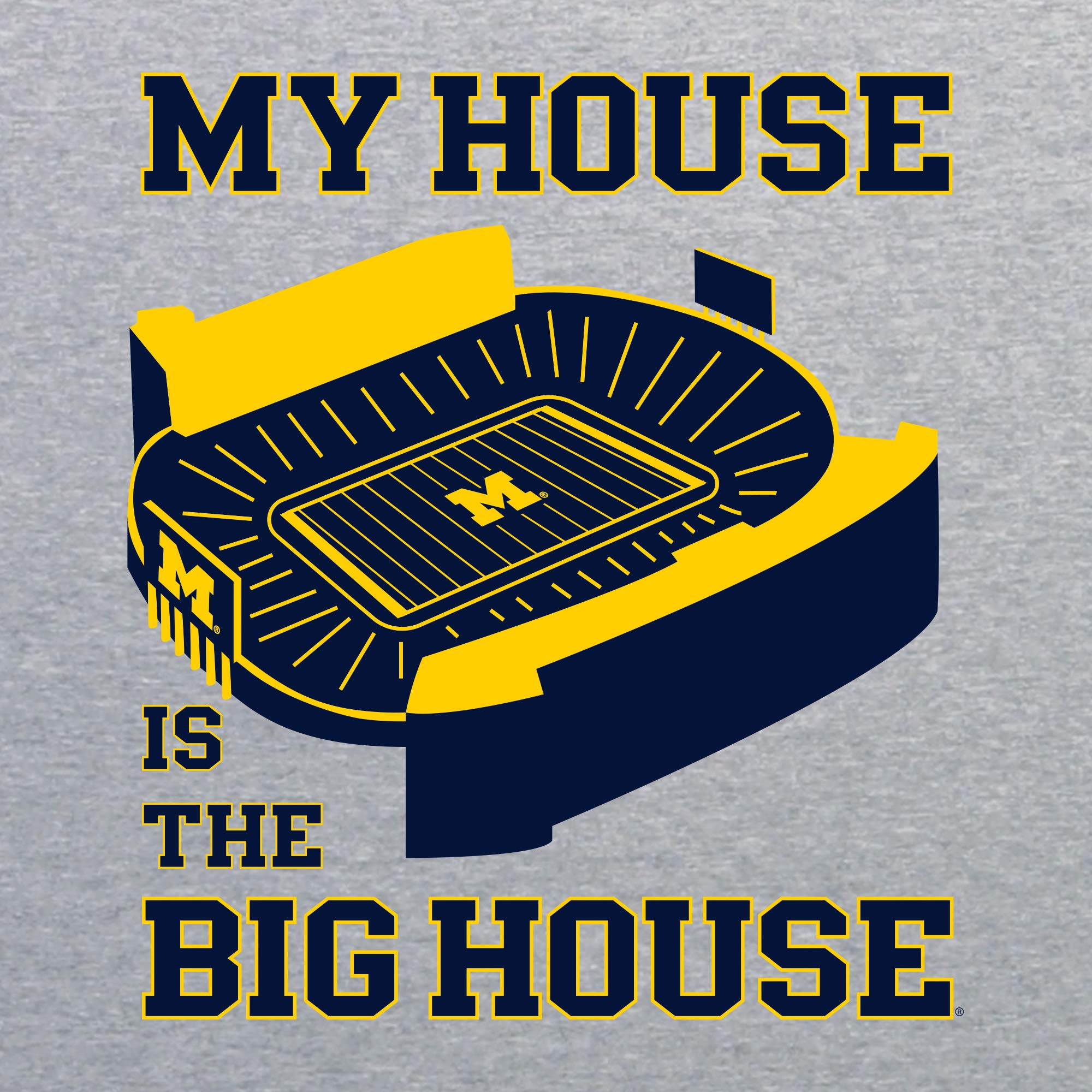 UGP Campus Apparel Michigan Wolverines My House is The Big House T-Shirt - X-Large - Sport Grey