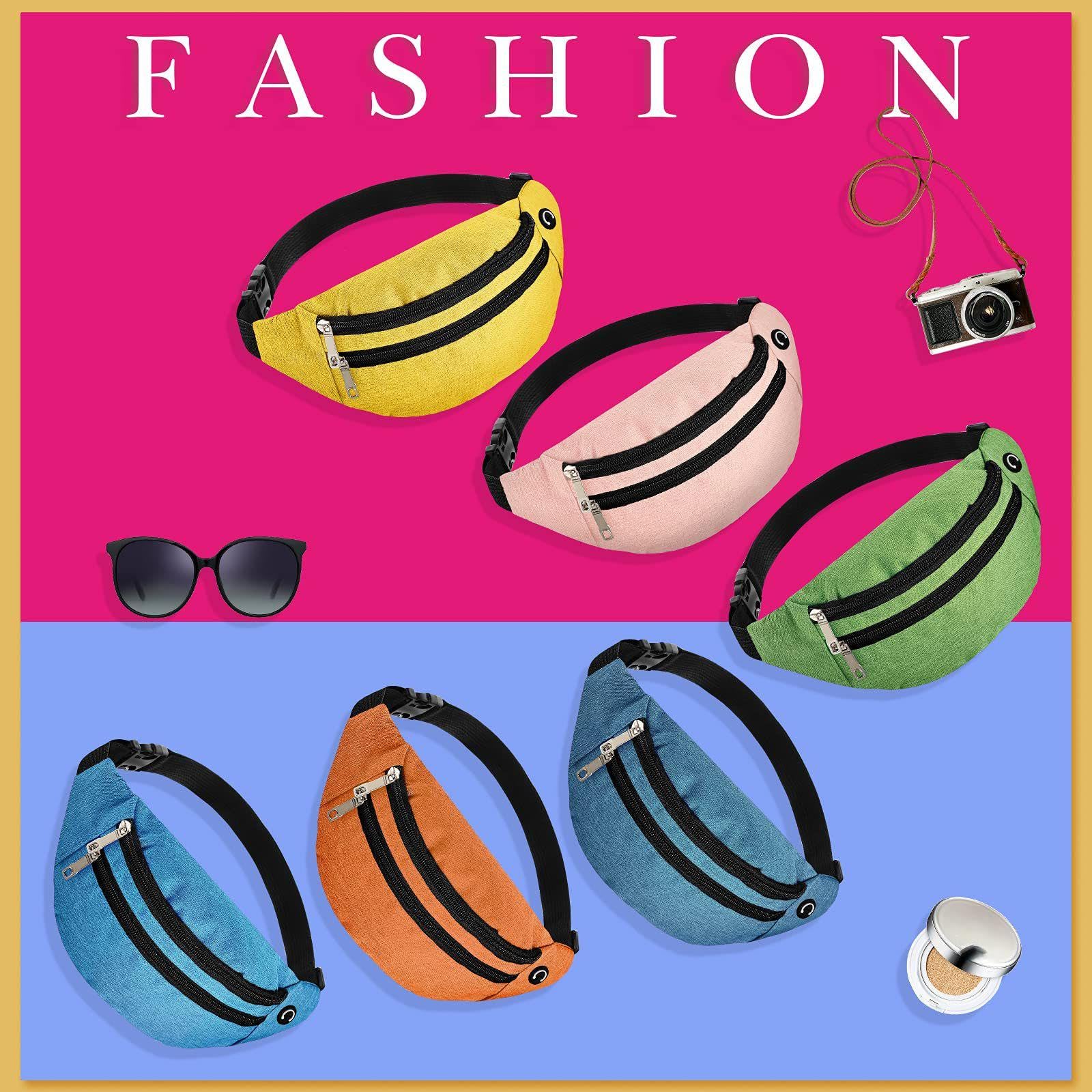 9 riñoneras grandes, bolsa de cinturón ligera deportiva, bolsa de cintura ajustable, con cinturón ajustable y 2 cremalleras para mujeres y hombres, viajes, deportes, correr, teléfono (estilo fresco) 5