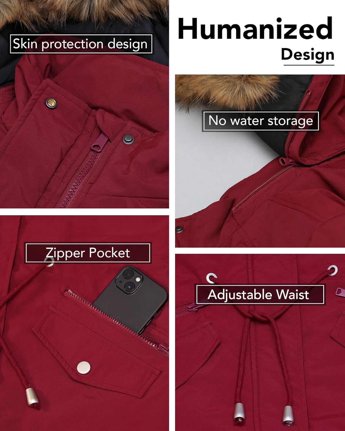 Graphene Heated Jacket Parka for Women with Rechargeable Battery Pack Included - Image 7