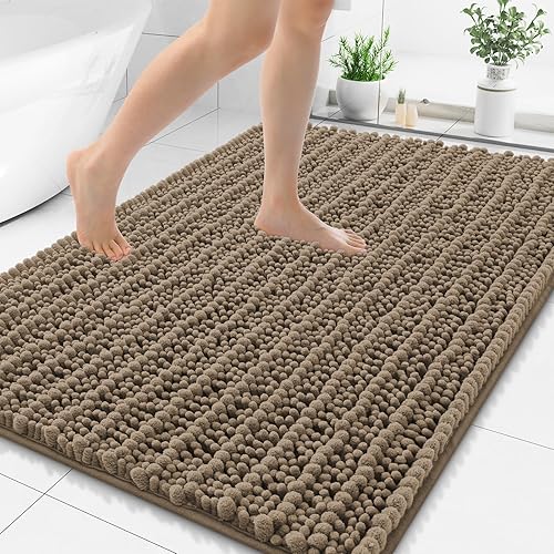 Miniatura 67 de Smiry Alfombras de Baño 24 x 16 pulgadas, Tapetes de Baño de Chenilla Extra Suaves y Absorbentes, Respaldo de Goma Antideslizante, Lavable a Azul