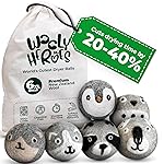 No More Dryer Sheets! Reusable Wool Dryer Balls XL 6-Pack - Reduces Static, Cuts Dry Time, & Softens Naturally