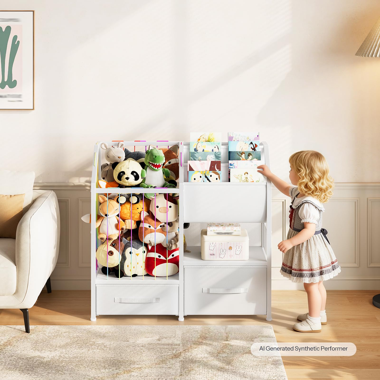 HOOBRO Scaffale per Giocattoli e Libri per Bambini