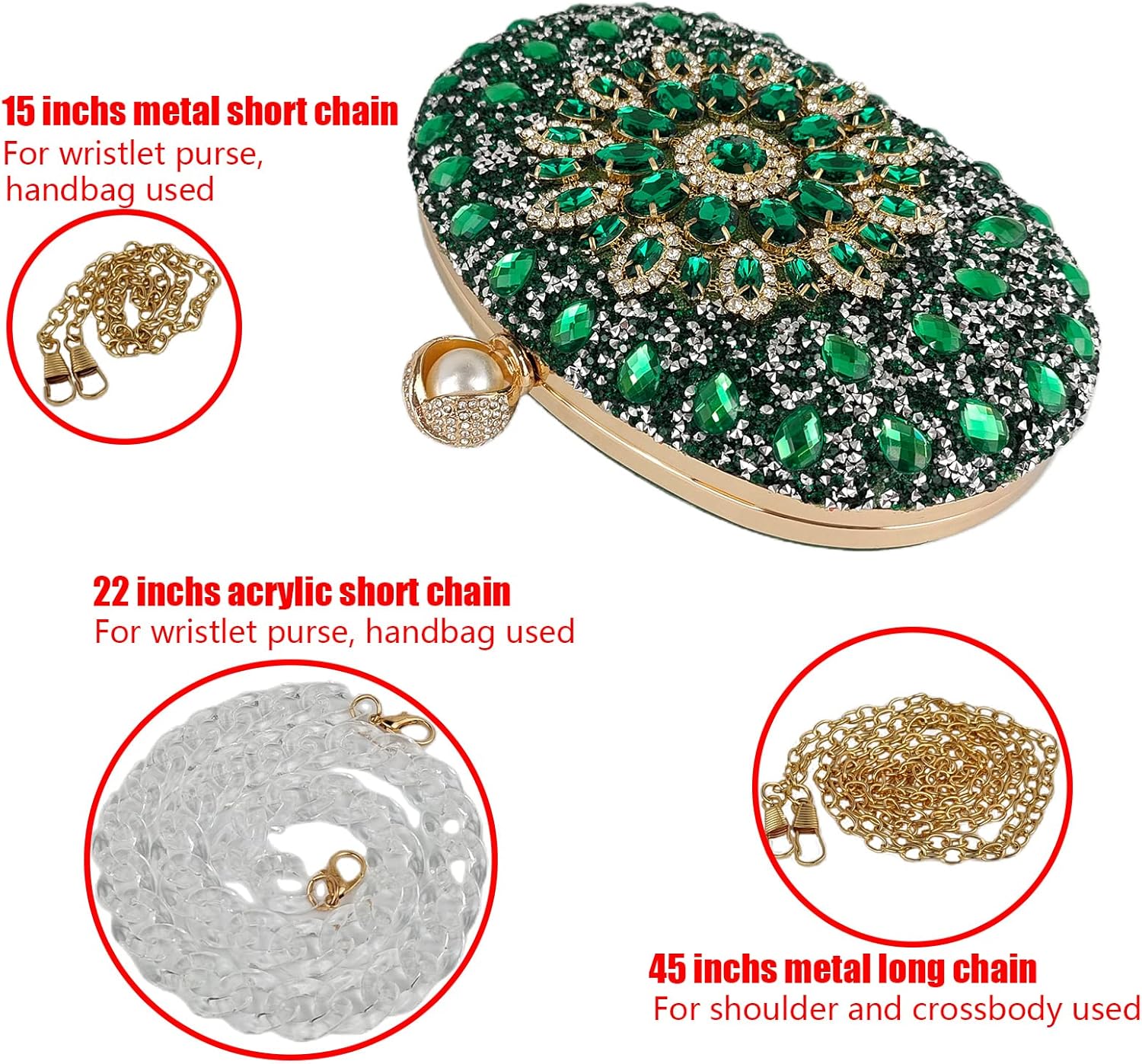Multicolor Rhinestone Women Evening Clutch Purse Bridal Sparkly Diamond Bag Crystal Handbags Prom Wedding Cocktail Purse - Image 4