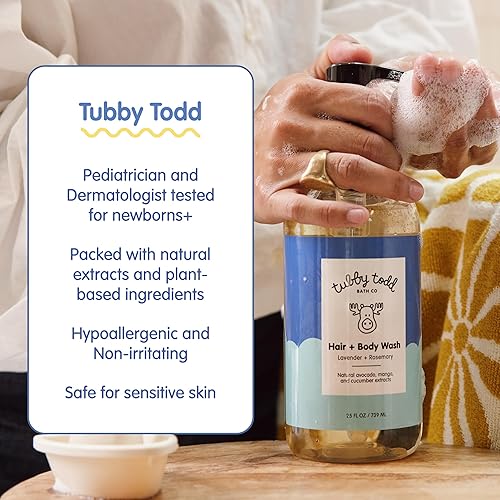 Miniatura 4 de TUBBY TODD Gel de baño y cabello - Champú para bebés y gel de baño - Bebé suave y natural para recién nacidos, bebés y niños pequeños - No tóxico e