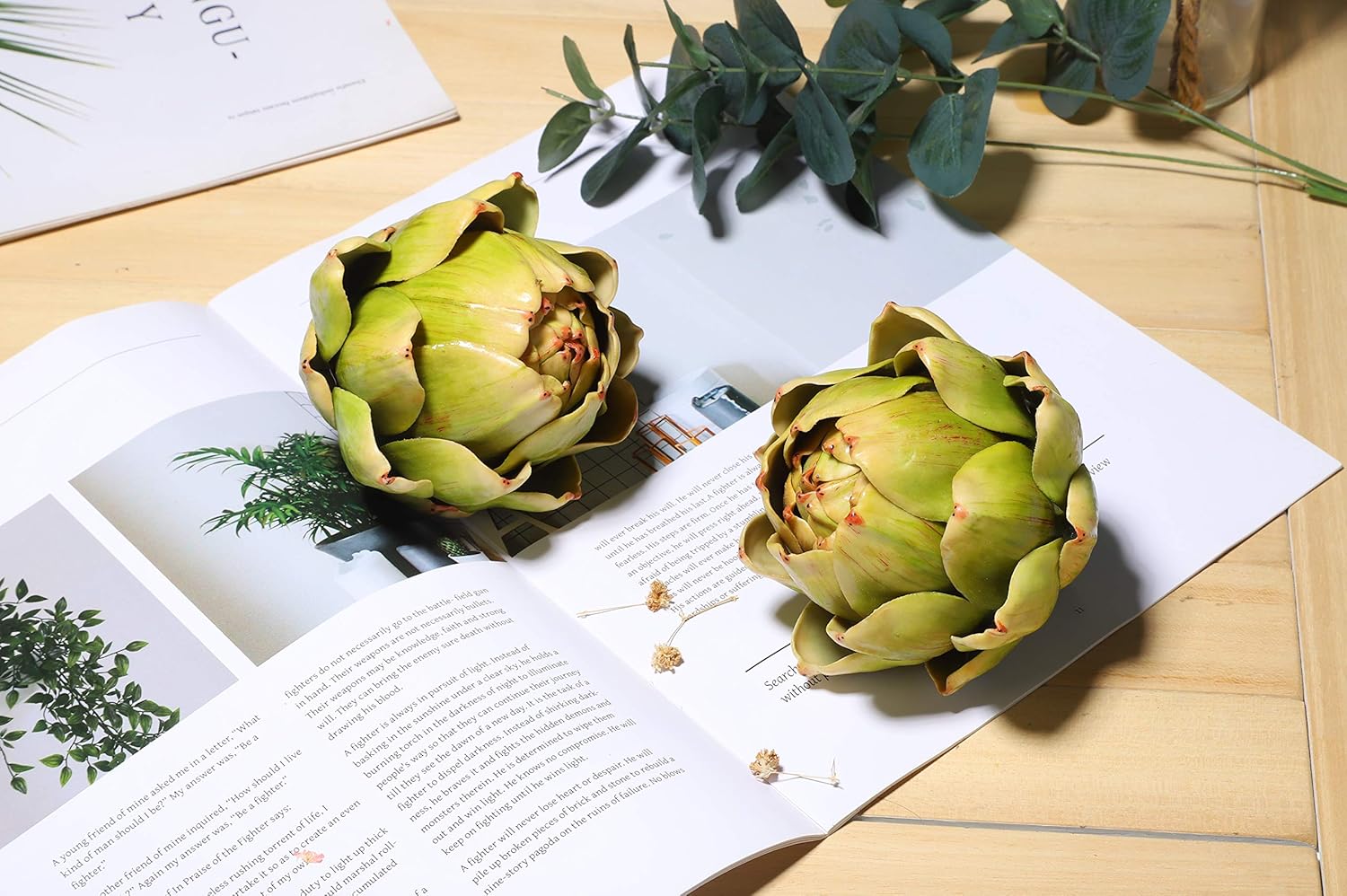 Onlove Large Green Artificial Artichoke Vegetables Fake Artichoke for Home Decor (4) - Image 8