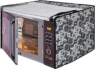 Glassiano Geometric Grey Printed Microwave Oven Cover for Panasonic 20 Litre Convection Microwave Oven NN-CT265MFDG