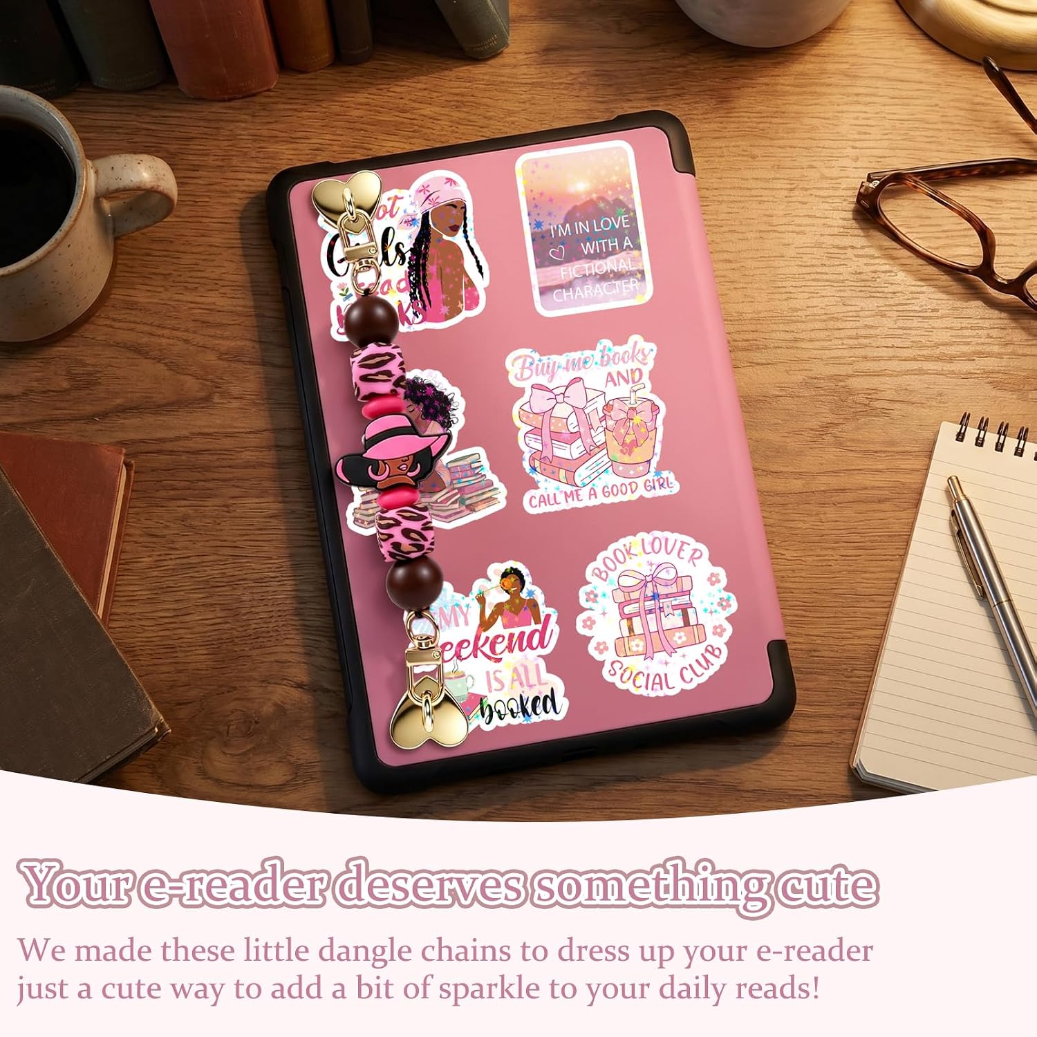 Black Girl Chain Charms for Kindle - Rngmsi 101 Pcs Black Women Charm Stickers Set for Kindle, Inspirational Keychain Strap Charm with Hook Decorating Accessories for E Reader image 5
