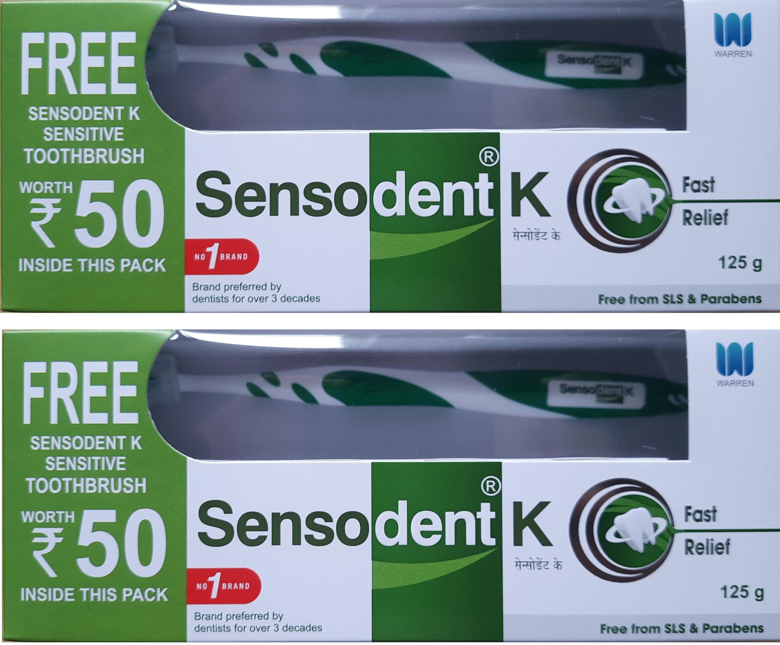 SENSODENT K Toothpaste for Fast Relief 125 g (Pack of 2) - Free Sensitive Toothbrush Inside This Pack- Free From SLS & Parabens (B0D9Q3R1D5) Amazon Price History, Amazon Price Tracker