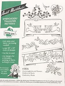 Aunt Martha's Hot Iron Embroidery Transfers - Decorative Linens Pattern Set