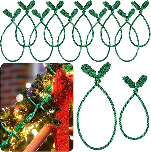 Riakrum Juego de 10 guirnaldas decorativas de Navidad de 20 pulgadas y 16 pulgadas para decoración de luces navideñas, pancartas, escaleras,