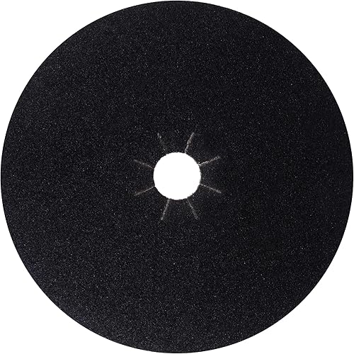 Mercer Industries 427060 Disco de lijado de carburo de silicio para piso, parte trasera de tela, agujero de 17 x 2 pulgadas, grano 60X, paquete de 20