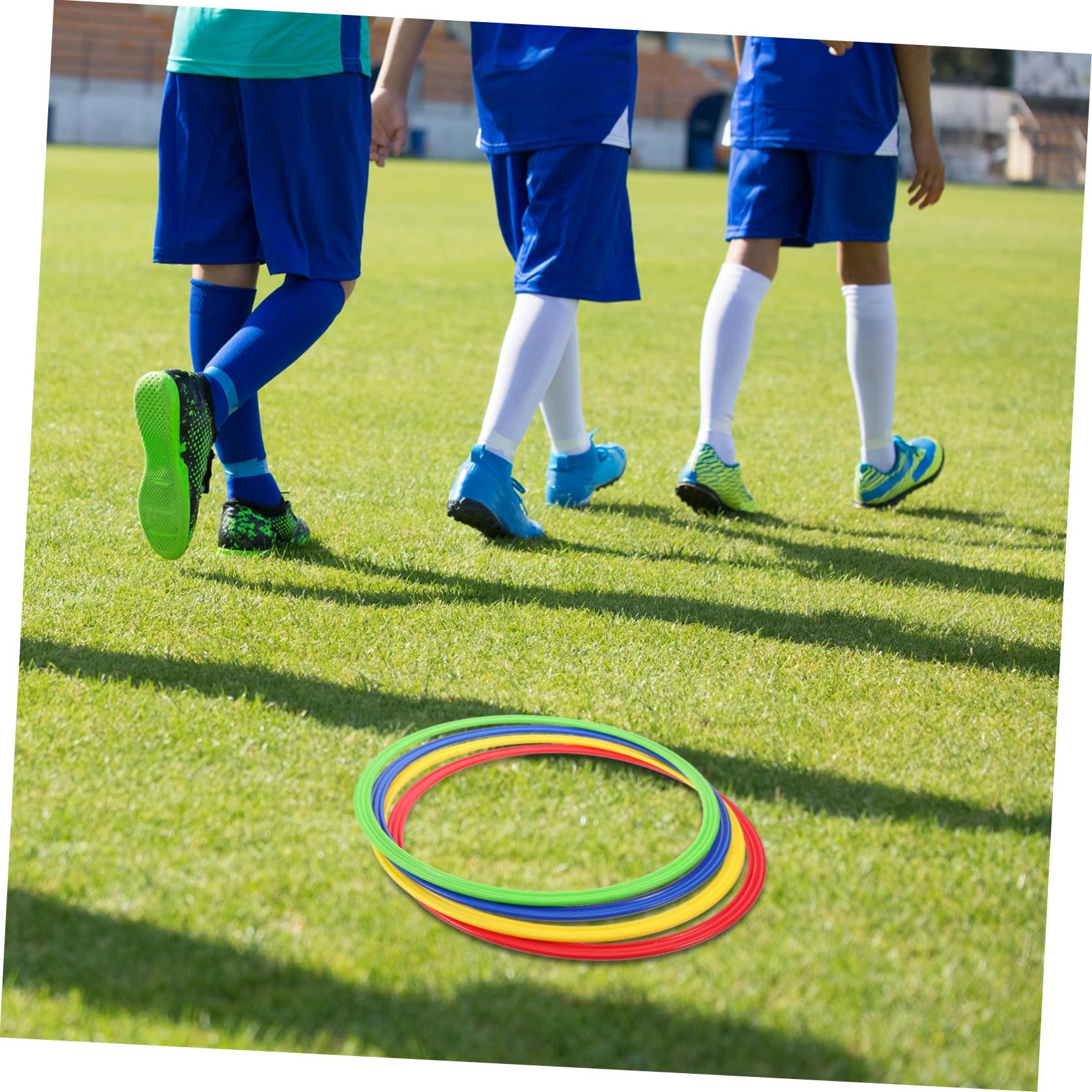 Cerchi per Allenamento Calcio 4 Pezzi in Pp per velocità e Agilità, Anelli Portatili per Esercizi di Coordinazione e Allenamento Funzionale