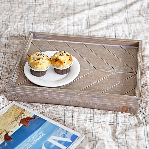 Miniatura 4 de MyGift Bandeja para servir con patas plegables, mesa de cama de madera gris vintage, escritorio plegable para desayuno y computadora portátil