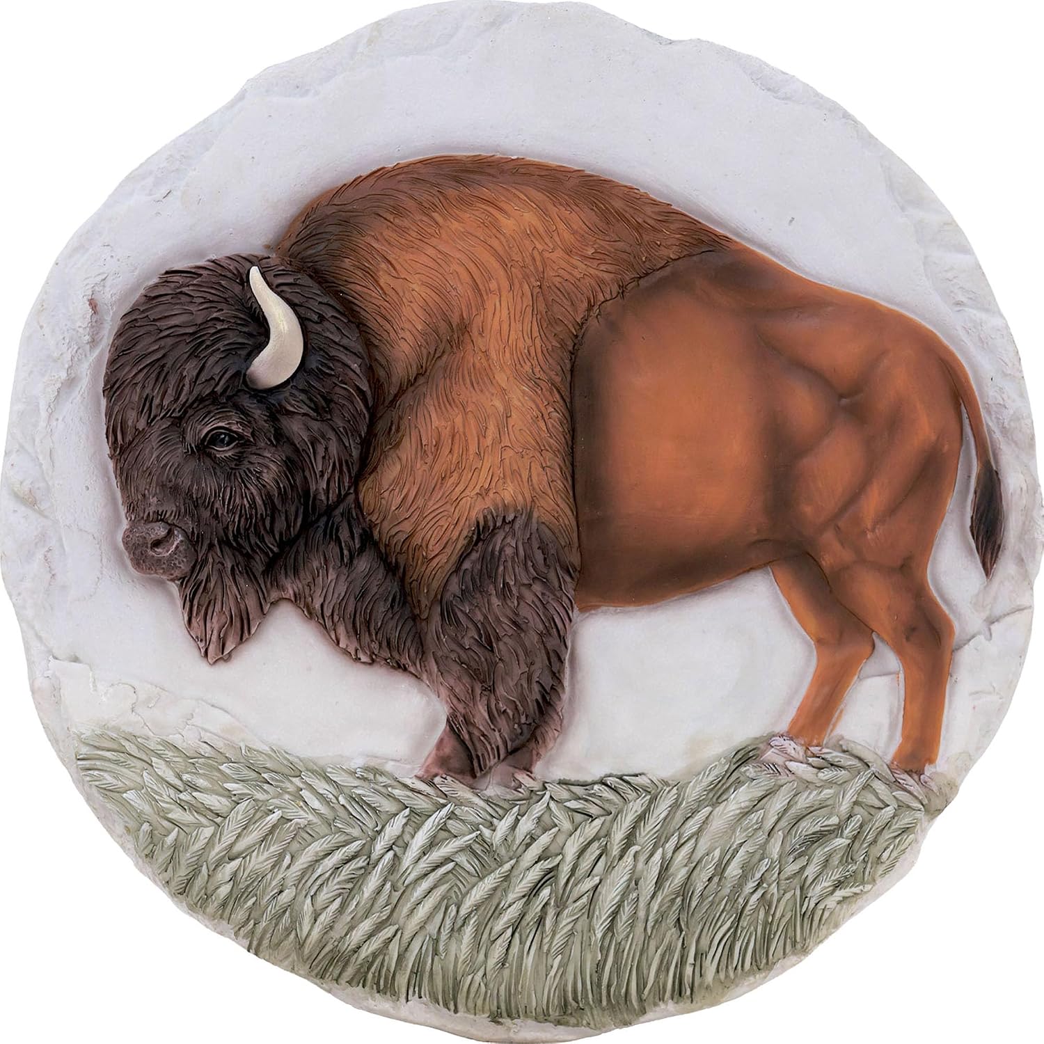 Spoontiques Buffalo Stepping Stone - Garden Décor - Decorative Stone for Patio Home Lawn and Yard