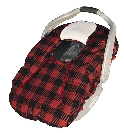 Jolly Jumper Car Seat Deluxe Cover SneakAPeek Red/Black Check Baby