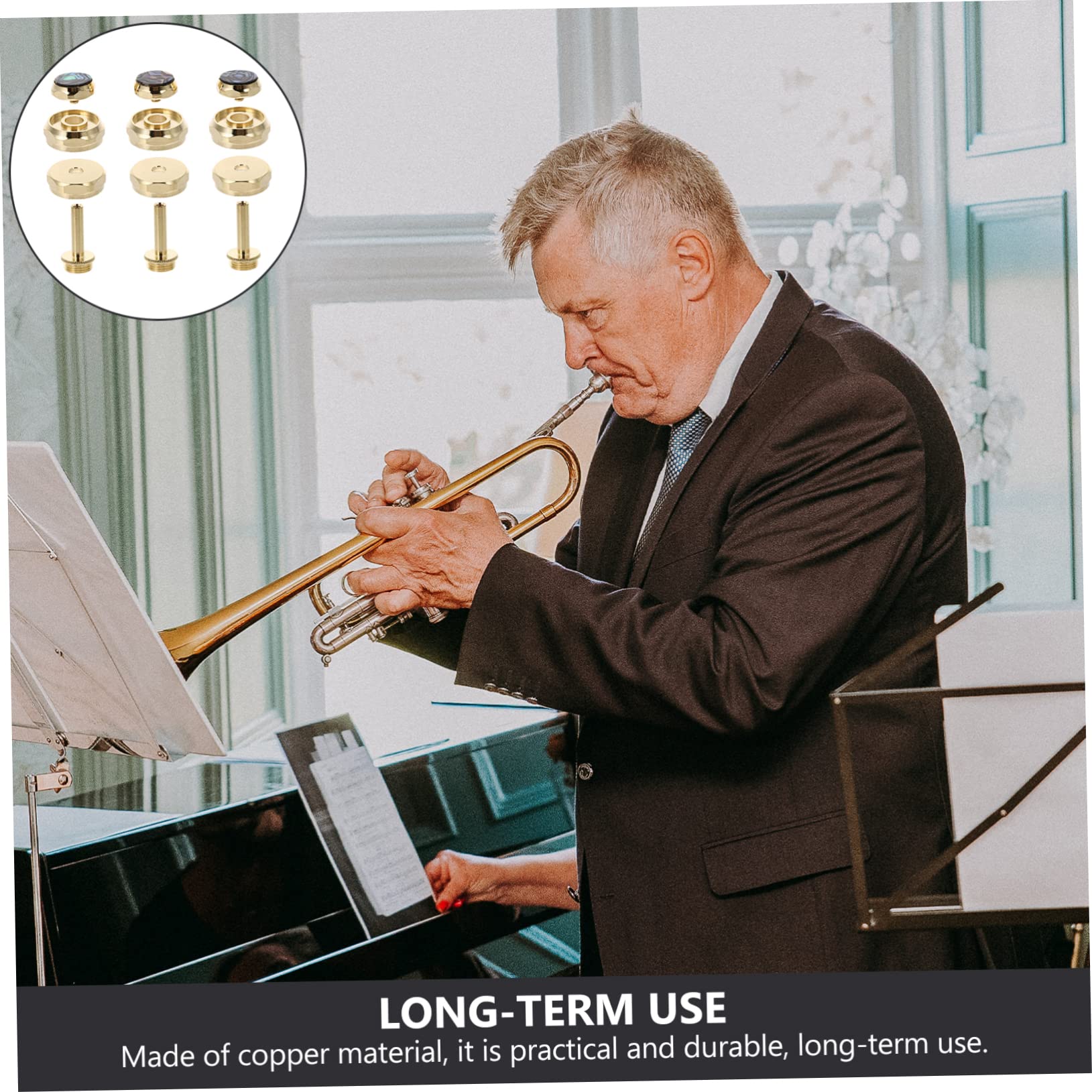 TOYANDONA 3pièces Boutons De Trompette Accessoires Pratiques Pour Instruments à Vent Design Élégant Et Parfaits Pour Musiciens