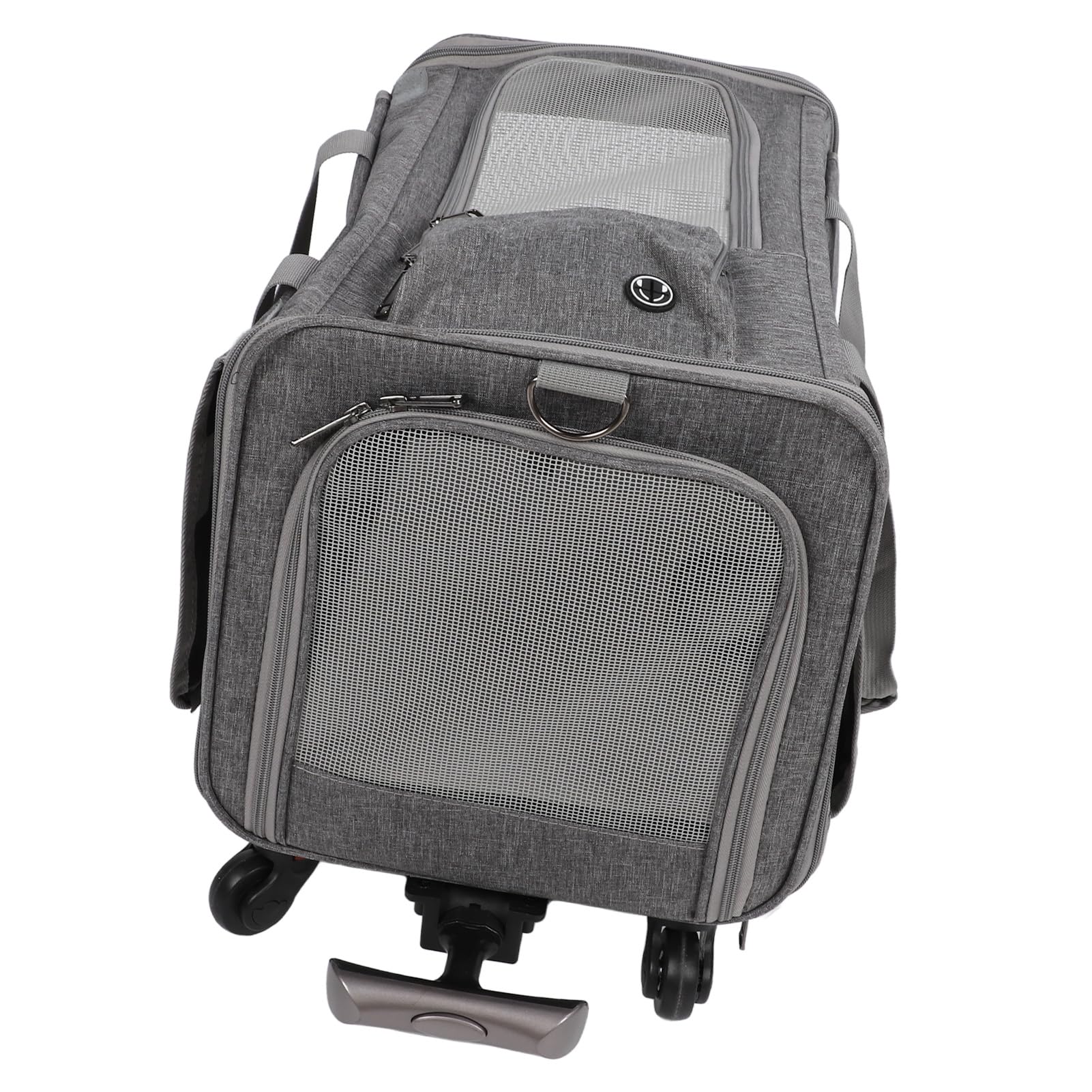 Cryfokt Transportín para Perros con Ruedas, Diseño Plegable, Ajustable para Facilitar el Viaje, Adecuado para Corgis y Bulldogs, 18,5x11,81x11,81 Pulgadas (Gray)