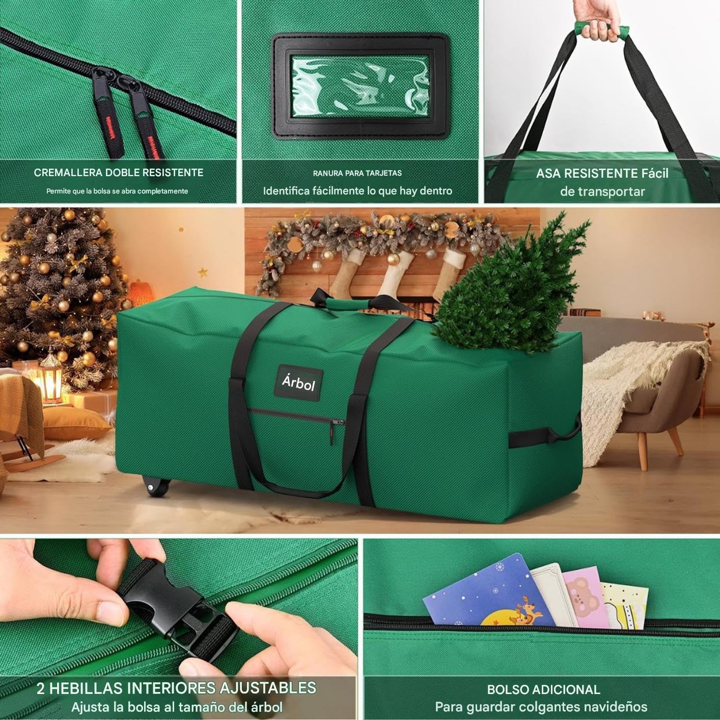 Contenitore Albero Di Natale Contenitore Tote Per Decorazioni Natalizie Con | Borsa Per Conservare L'Albero Di Natale Con Ruote Per Esterno Cucina Camera Da Garage Trasloco Imballaggio Ca