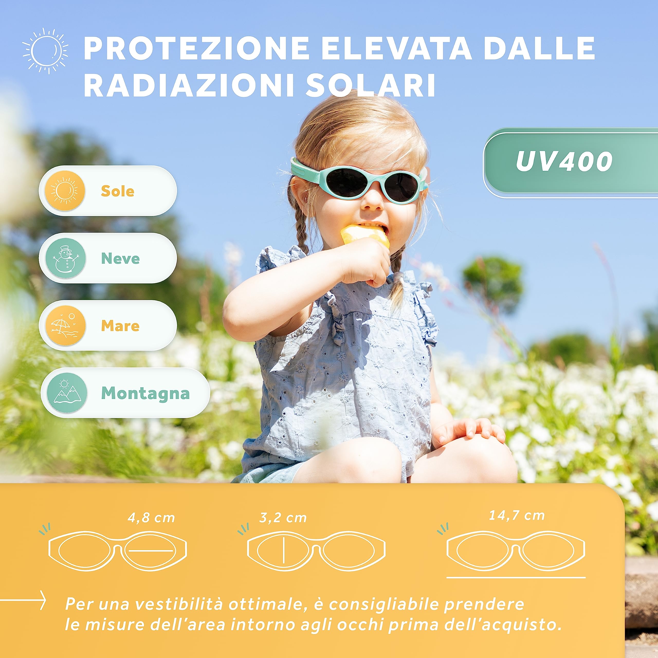 Schallwerk ® Baby Sun+ | Occhiali da Sole per Bambini da 6-36 Mesi - Occhiali per Neonati e Bambini Piccoli