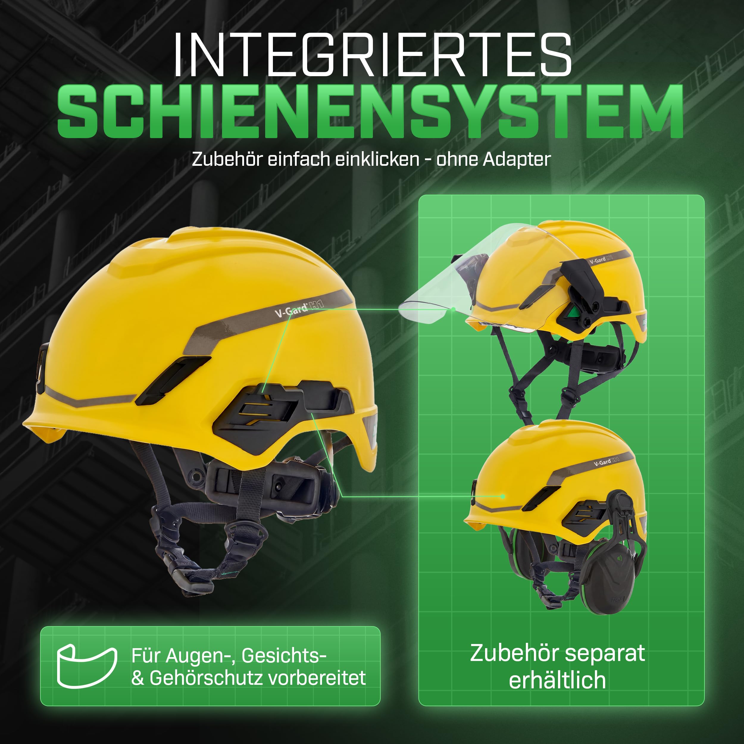 MSA V-Gard H1 Novent - Casco protettivo non ventilato per cantieri e elettricisti, conforme alla norma DIN EN 397 per il lavoro