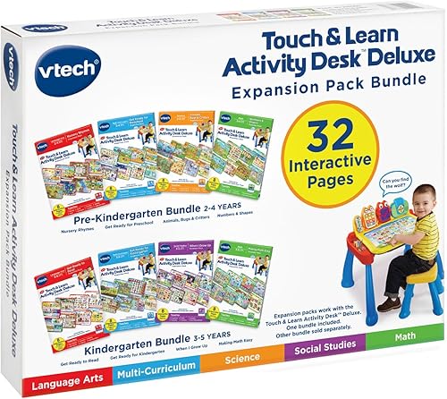 Vista 7 de VTech Toca y aprende Escritorio de actividades 4 en 1 Paquete de expanxión para Preescolar II para 3 a 5 años