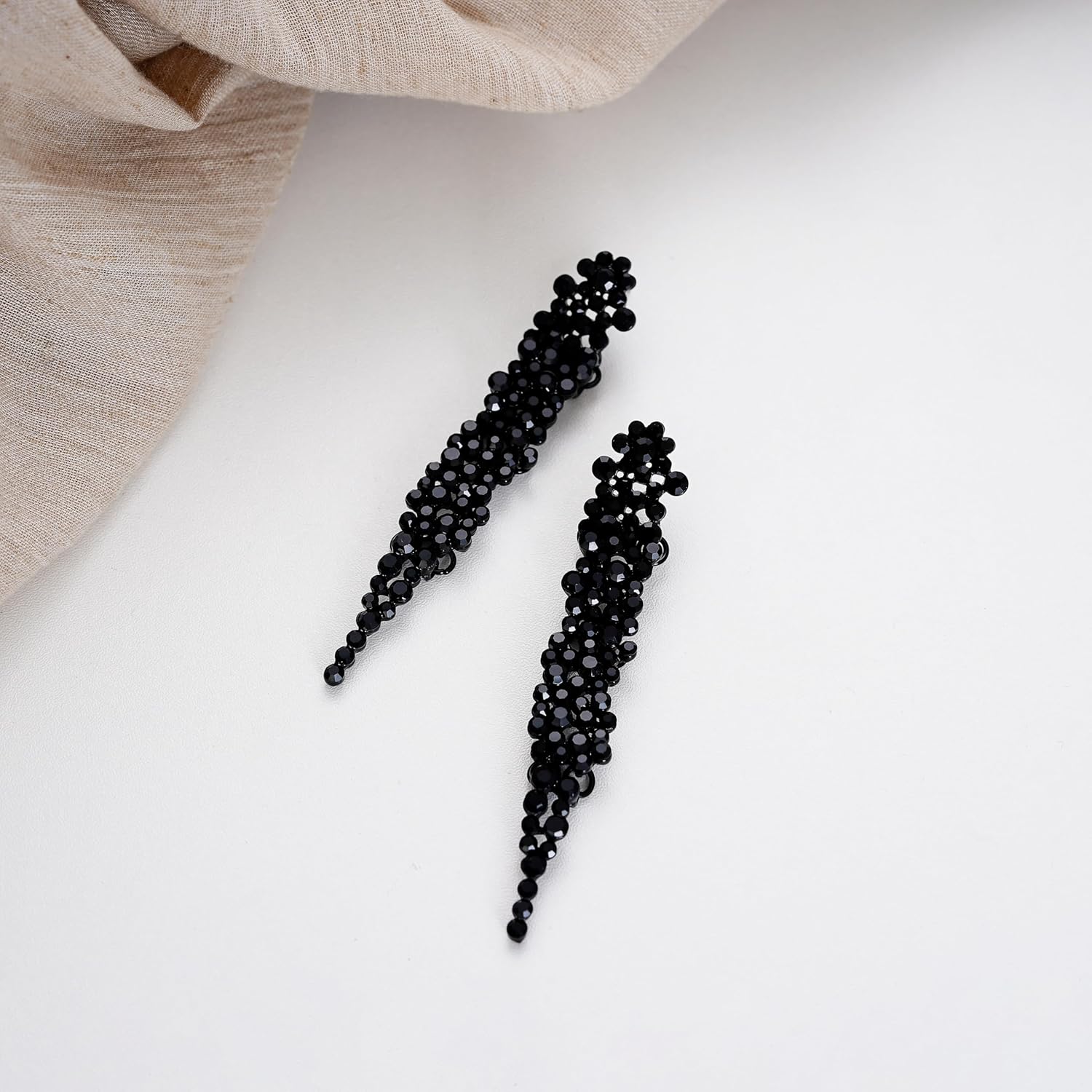 EVER FAITH Wedding Rhinestone Crystal Art Deco Statement Earring, Banquet Prom Long Chandelier Dangle Earrings for Women Bride - Image 5