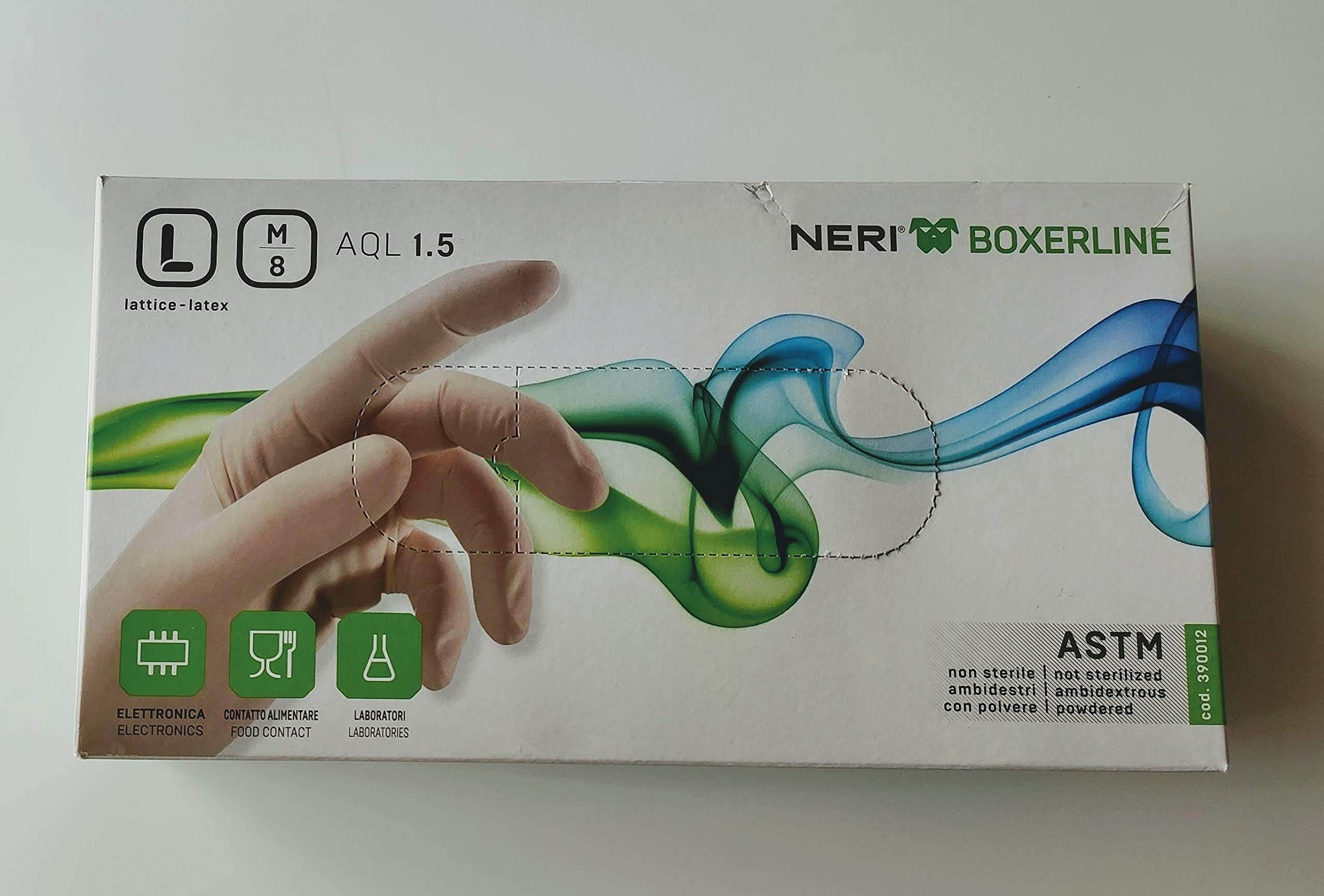 Guanti 100% lattice naturale AQL 1,5