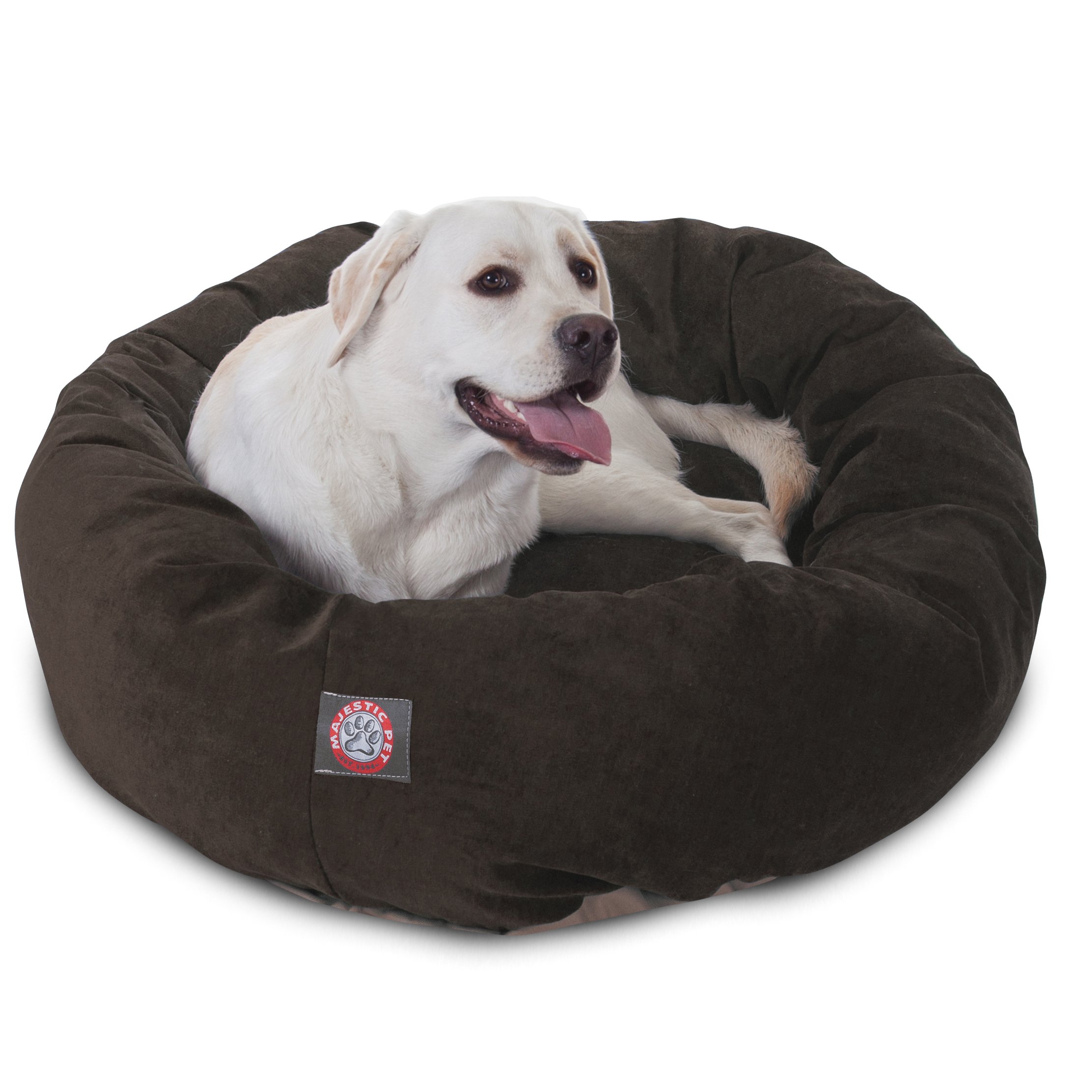 Photo 1 of 40 inch Storm Villa Collection Micro Velvet Bagel Dog Bed Storm 40"L x 29"W x 9"Th