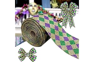 Glitter Harlequin Wired Edge Ribbon