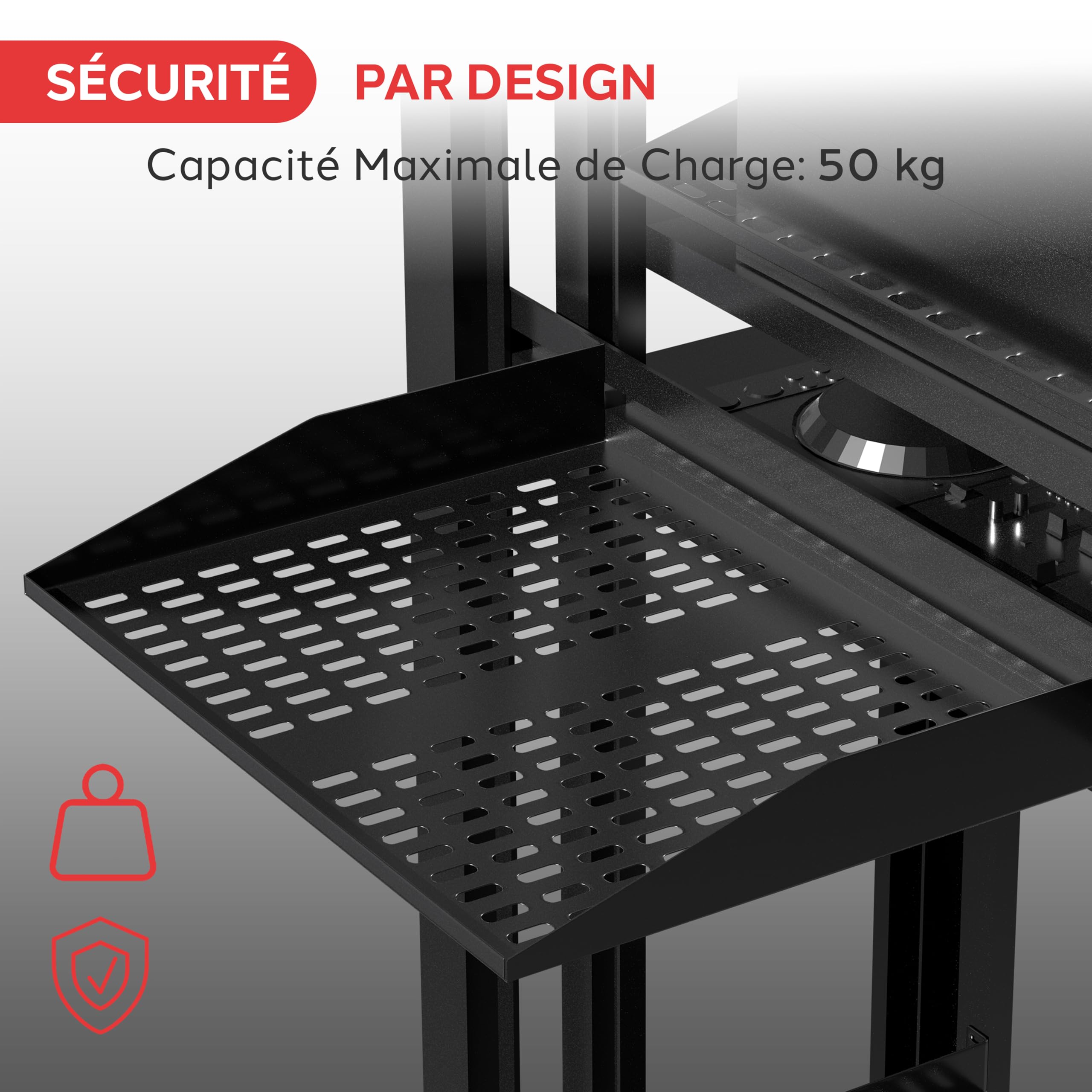Étagère Rack Serveur 1U Ventilée - Pour Baie 19" - Support équipement Réseau - Lot De 2 (Noir)