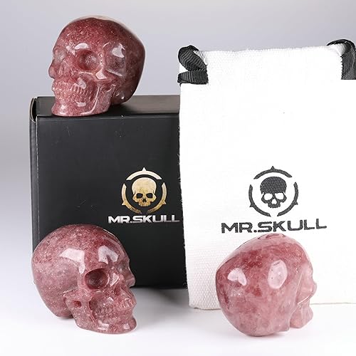 Miniatura 8 de Estatua de calavera de cristal de jaspe de Kambaba de 2.0 pulgadas, escultura de arte fino de piedras preciosas talladas a mano, cráneo de piedra