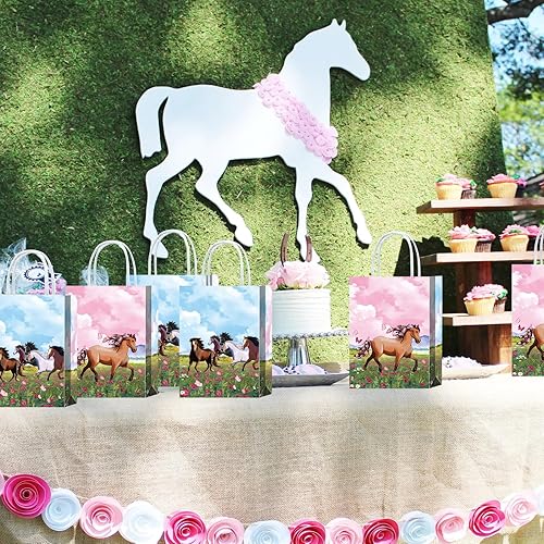 Miniatura 4 de 16 bolsas de golosinas de caballo para suministros de fiesta de cumpleaños, aperitivos de regalo, dulces con asas para decoraciones de fiesta de