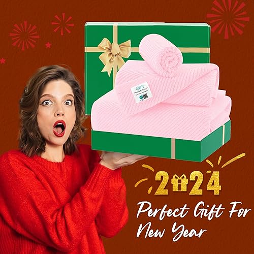 Vista 232 de VOOVA & MOVAS Toallas verdes para baño, 100% algodón, de secado rápido, ligeras, gruesas, suaves, juego de toallas de 6 piezas, 2 baños grandes