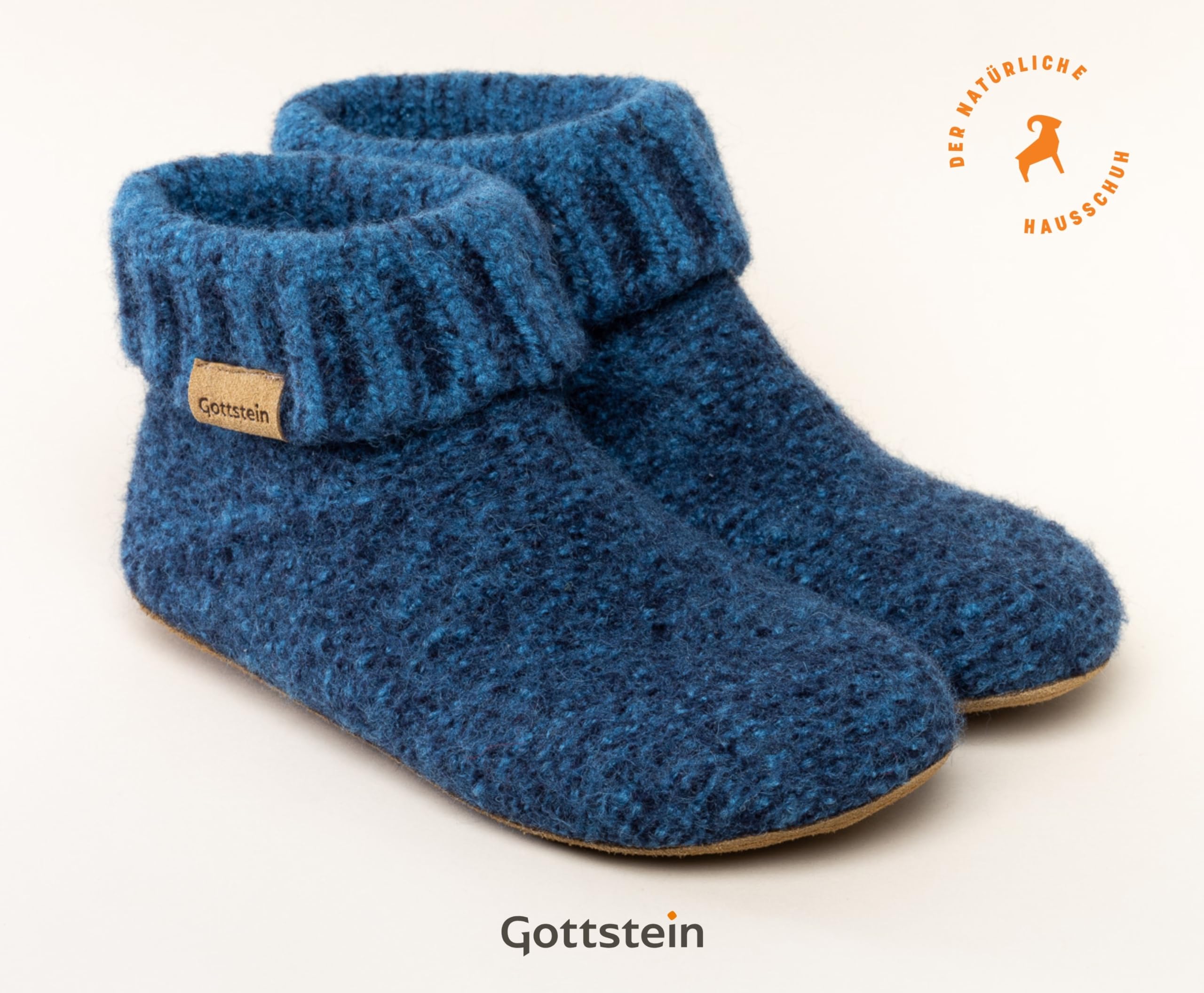 Gottstein Hüttenschuh Knit Boot - Filz-Hausschuh für Damen & Herren | Aus 100% Schurwolle