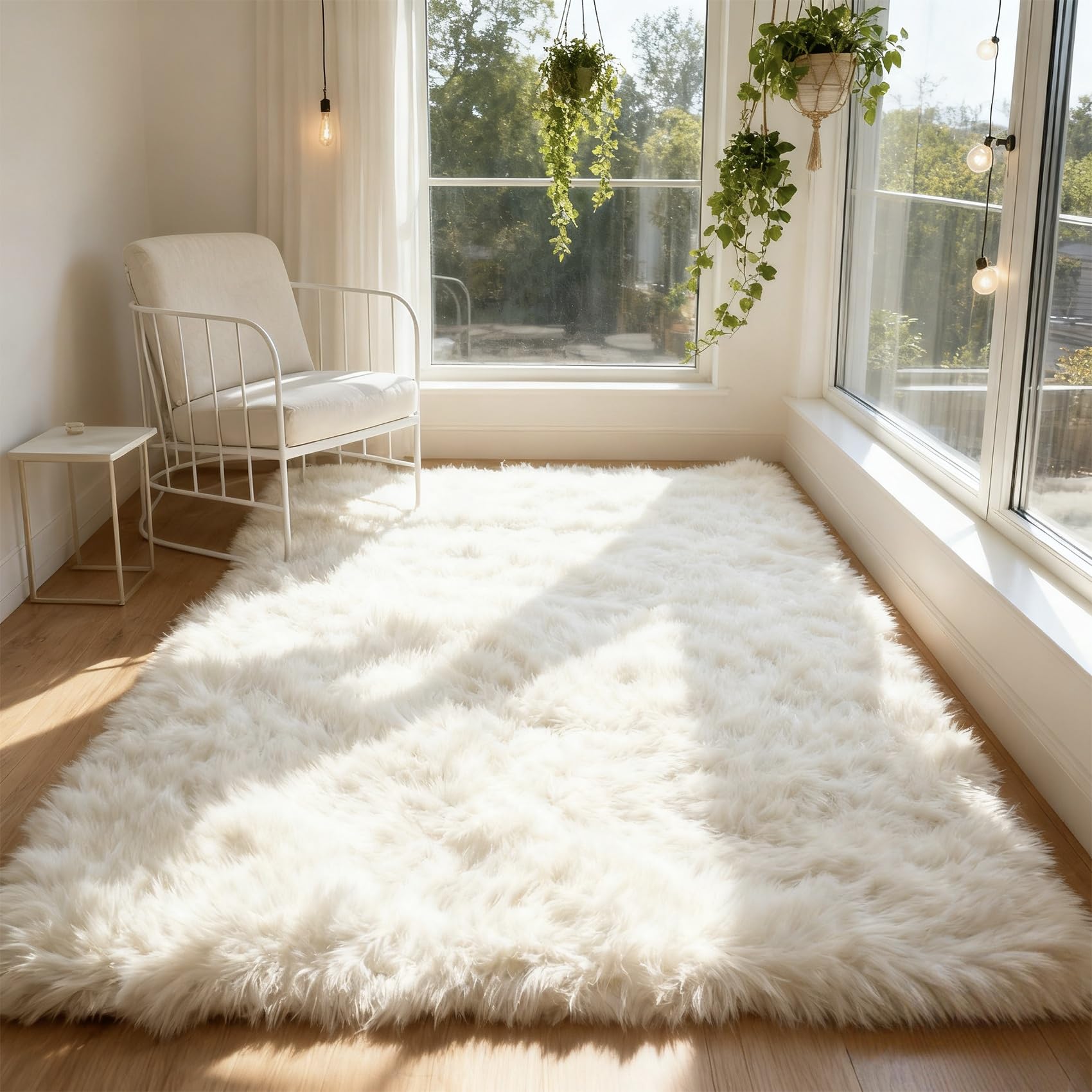 Tapis de salon antidérapant blanc pour sécuriser et décorer le sol