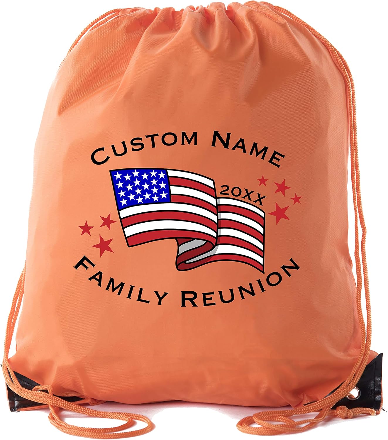 American Flag with Custom name -Family Reunion Party Favor Gift Bags