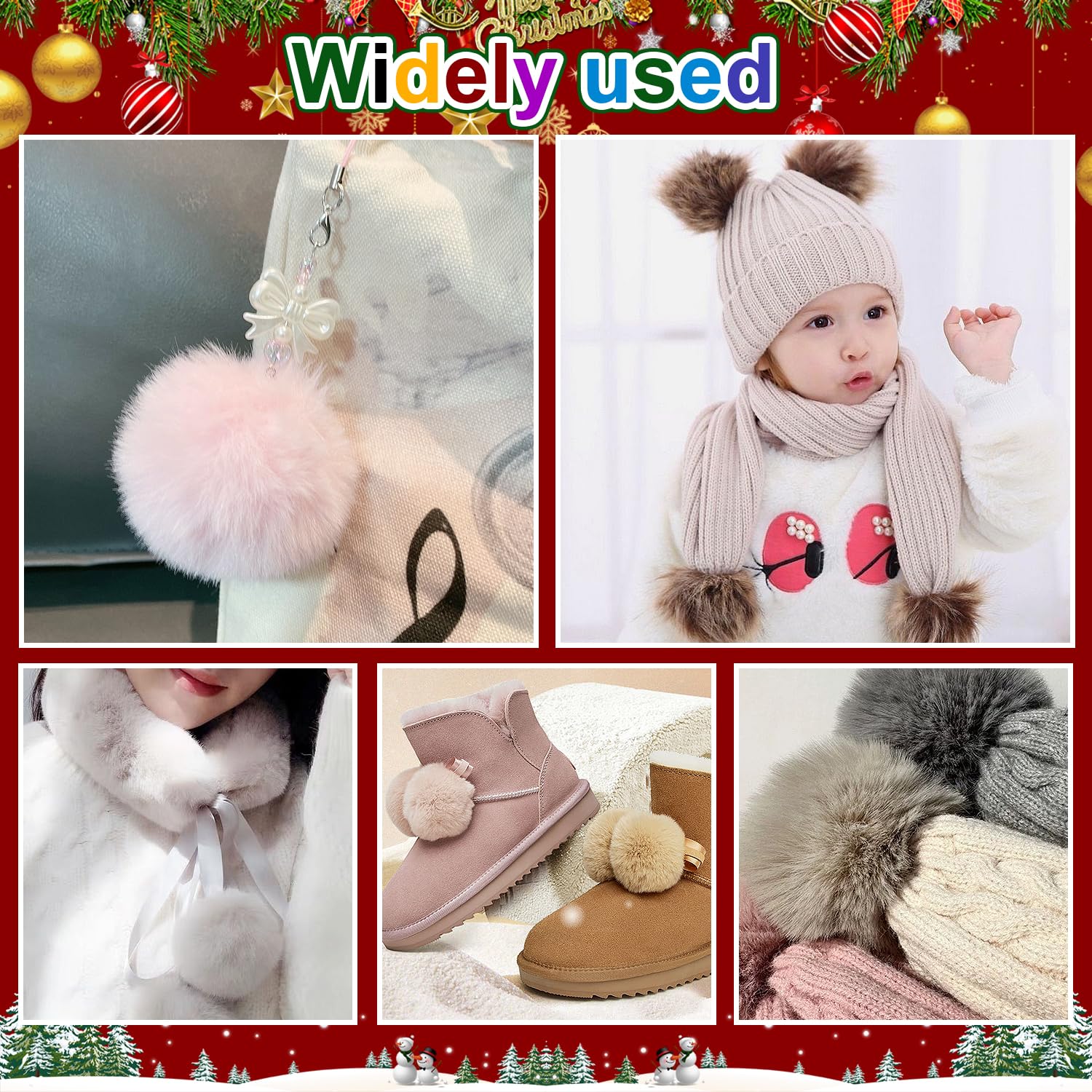 BQTQ 30 Pezzi Pompon in Finte Pelliccia Pom Pom Palla Portachiavi Pom