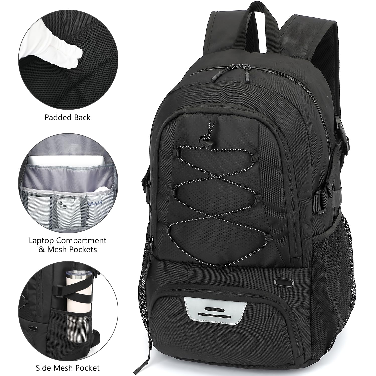 Bolsa de Baloncesto Mochila de Fútbol con Soporte para Pelota y Compartimento para Zapatos