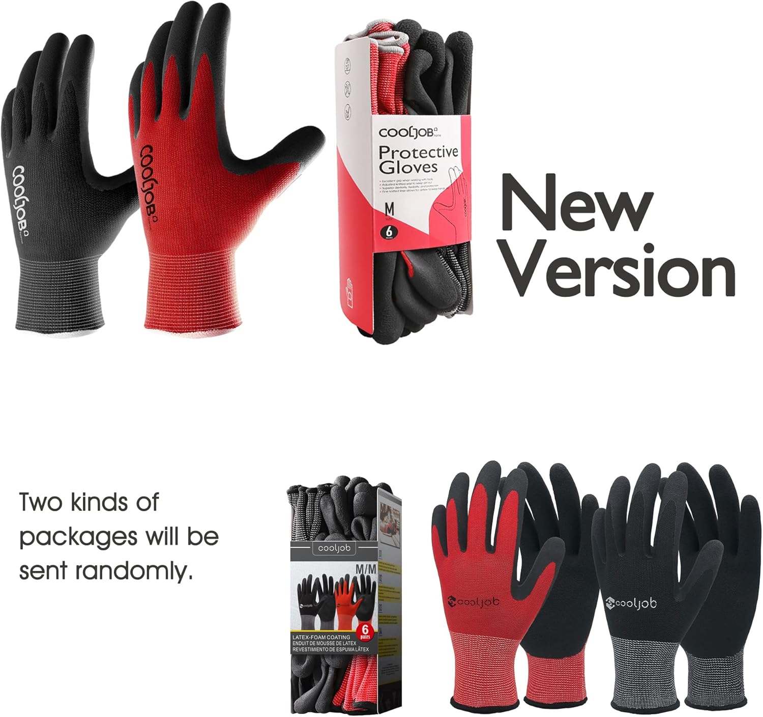 COOLJOB Gardening Gloves for Men, 2 Pairs Breathable Rubber Coated Garden Gloves for Weeding Landscaping, Outside Work Gloves for Lawn Yard, Men’s Large Size, Black & Red (2 Pack L) : Patio, Lawn & Garden