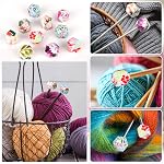 10pcs Bouteilles à aiguilles de tricot, Protège-points en silicone pour aiguilles 2,5-9mm, capuchons de bout d'aiguille en tricot DIY Accessoires de tricotage et Gadgets (Imprimé Hexagon)